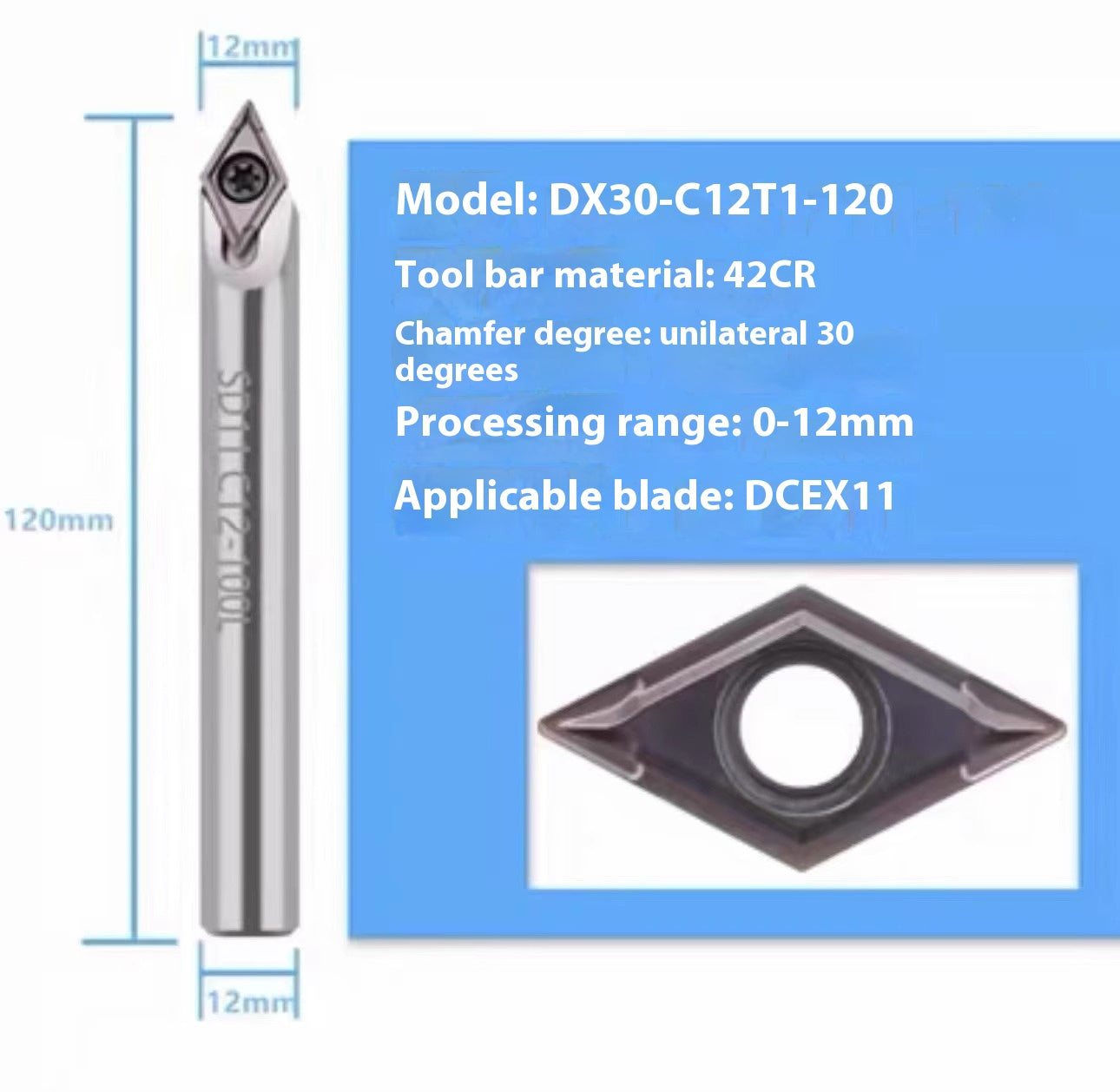 1144-Shedding type fixed-point chamfering cutter 30 degree 45 degree 60 degree chamfering cutter bar SSK/SSP/TCM/SSY/SSO/SSH Shandong Denso Pricision Tools Co.,Ltd.